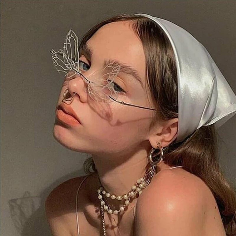 

1~5PCS Metal Frameless Anti-Reflective Funny Butterfly Sunglasses Party Supplies New Vintage Sun Glasses Fashion Luxury