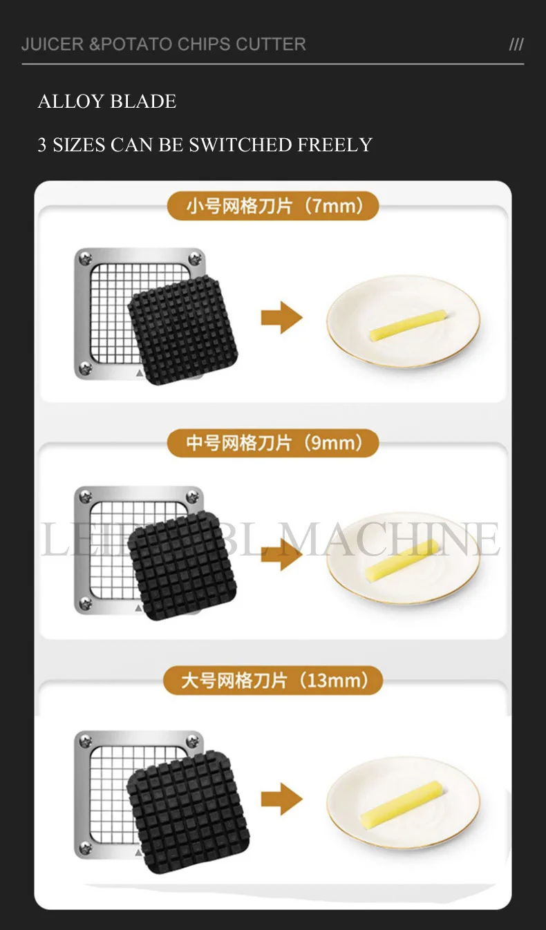 Description Picture 6 of itemVegetable Food Chopper Electric Press Fruit Juicer French Fries Potato Slicer