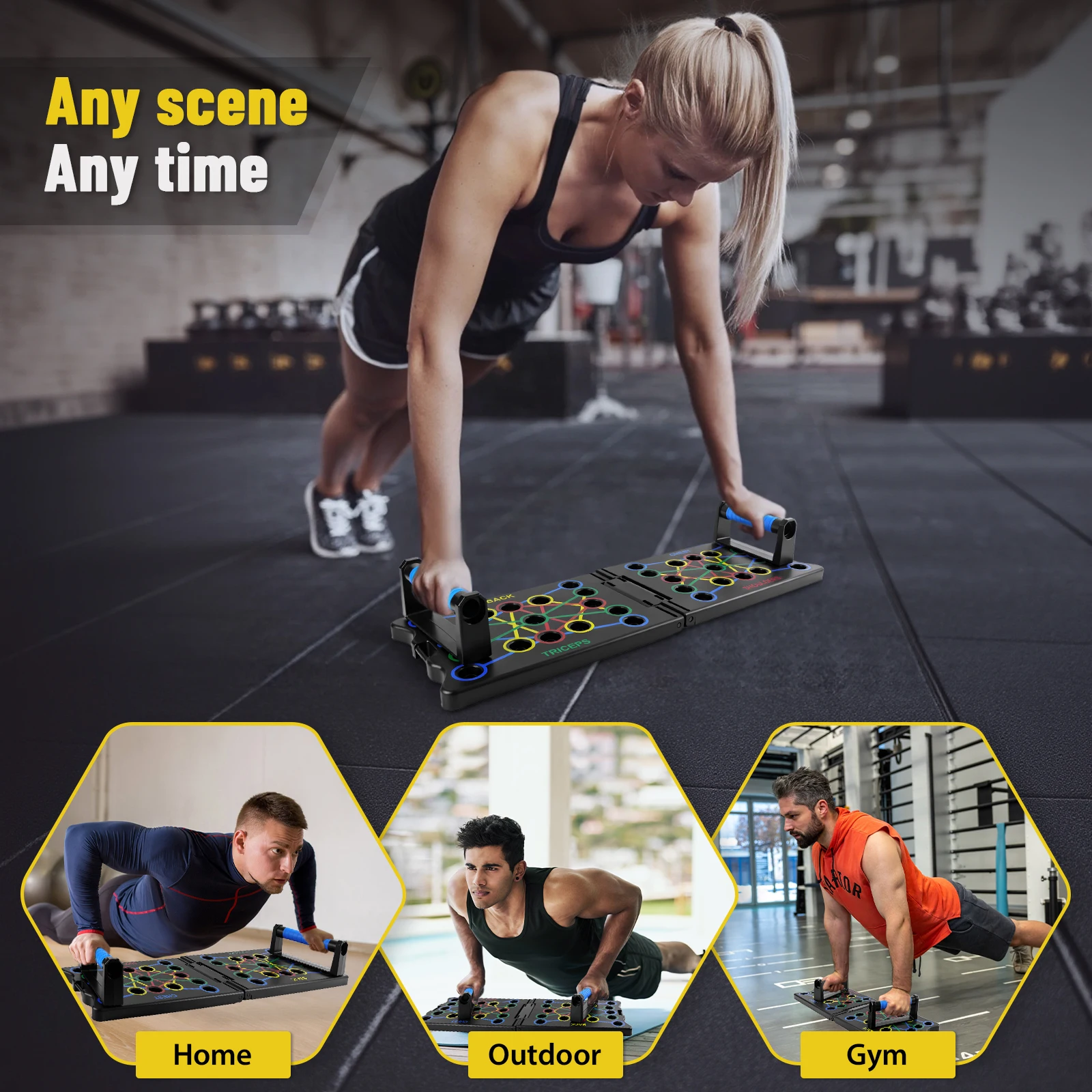 Portable Multifunctional Push-up Board - Fitness and Muscle Training Device Home Workout Set Foldable Push Up Bar Resistance