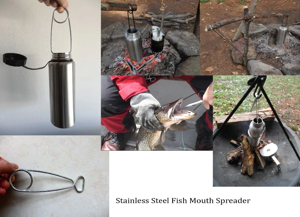 thumbnail image 2 of Camping Pot Gripper Stainless Steel Fish Mouth Spreader - Survival Tool For Camping, Fishing (Opens Bottles/Pots Too!) Seaview Spreader 2 of 13