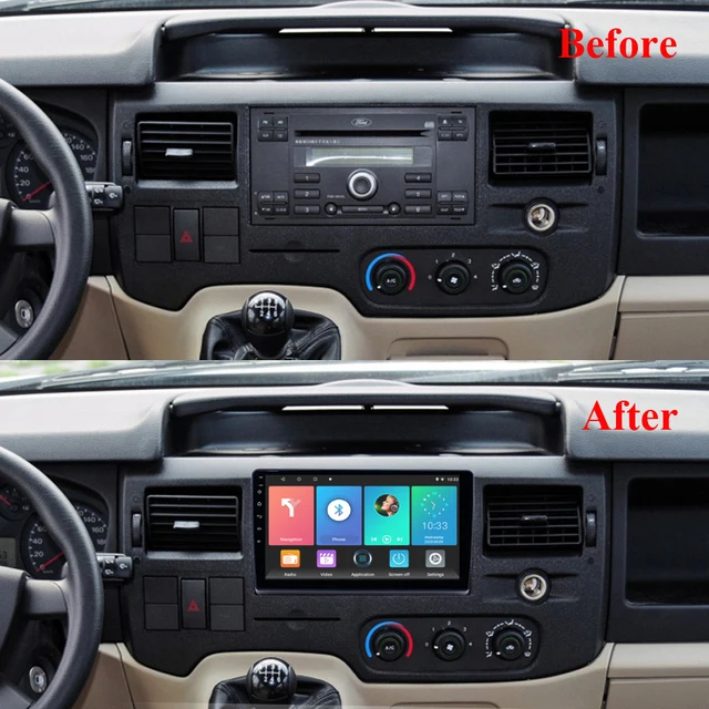 9 אינץ 2 דין מולטימדיה לרכב נגן אנדרואיד 4G Carplay Wifi ניווט GPS עבור פורד חדש מעבר 2009 2019 ראש יחידה עם מסגרת-2