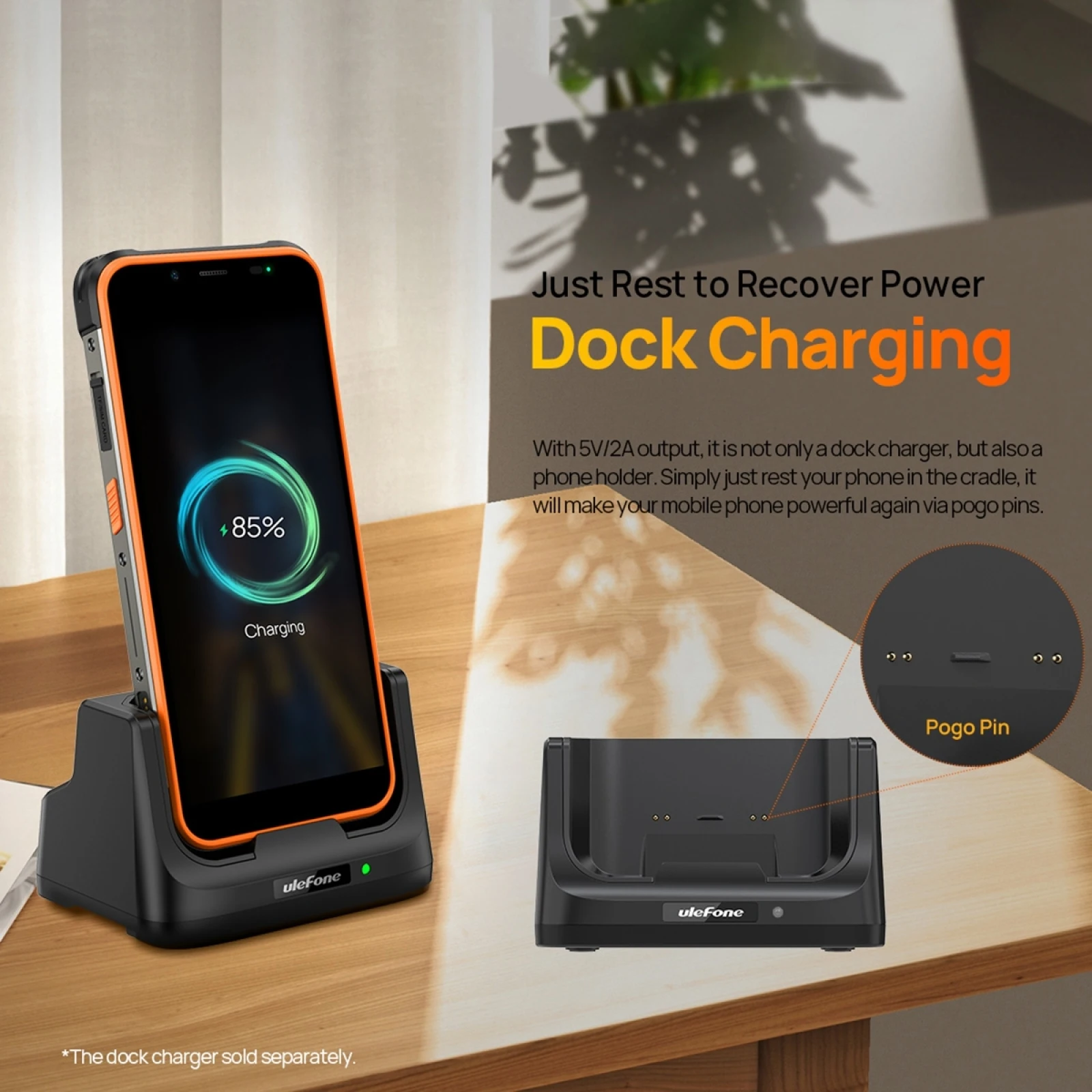 For Ulefone Power Armor 16 Pro / Armor 21 Ulefone USB-C / Type-C Desk Charging Dock