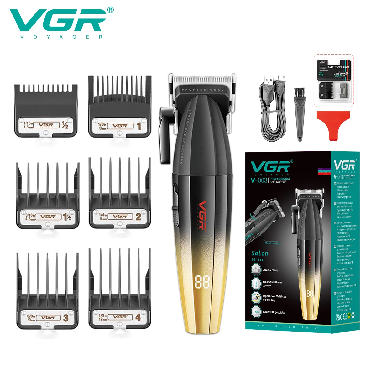 VGR V-003 الراقية الرجال مقص الشعر سبيكة شفرة 9000...