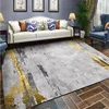 Fashion Nordic Modern Gold Gray Abstract Ink Painting Living Room Bedroom Kitchen Bedside Carpet Floor Mat Customization 1