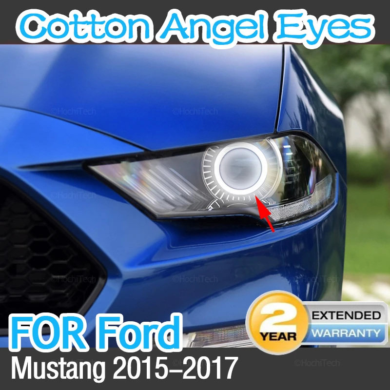 Per Ford Mustang 2015 2016 2017 Accessori Auto Ultra Luminoso Luce Del Giorno Drl Cotone Occhi D'Angelo Occhi Di Demone Kit Bianco Caldo Anello Alone