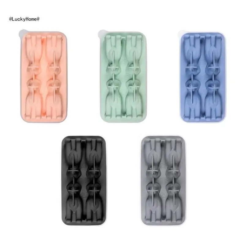 

Лоток для кубиков льда симпатичной формы со съемной крышкой Легко снимаемые силиконовые формы для льда 11UA