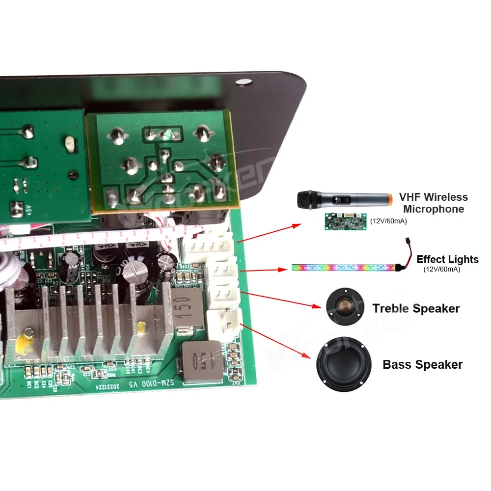 100W HiFi Bluetooth Amplifier Board D1000/D900/D100W/D20/D10 Bluetooth 5.0 Dual
