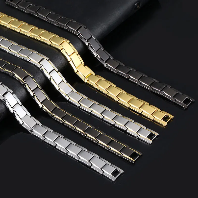 Men Bracelet 4 IN 1 Health Energy Bangle Arthritis Twisted Magnetic Exquisite Bracelet Male Gift Power Therapy Magnets magnetic bracelet