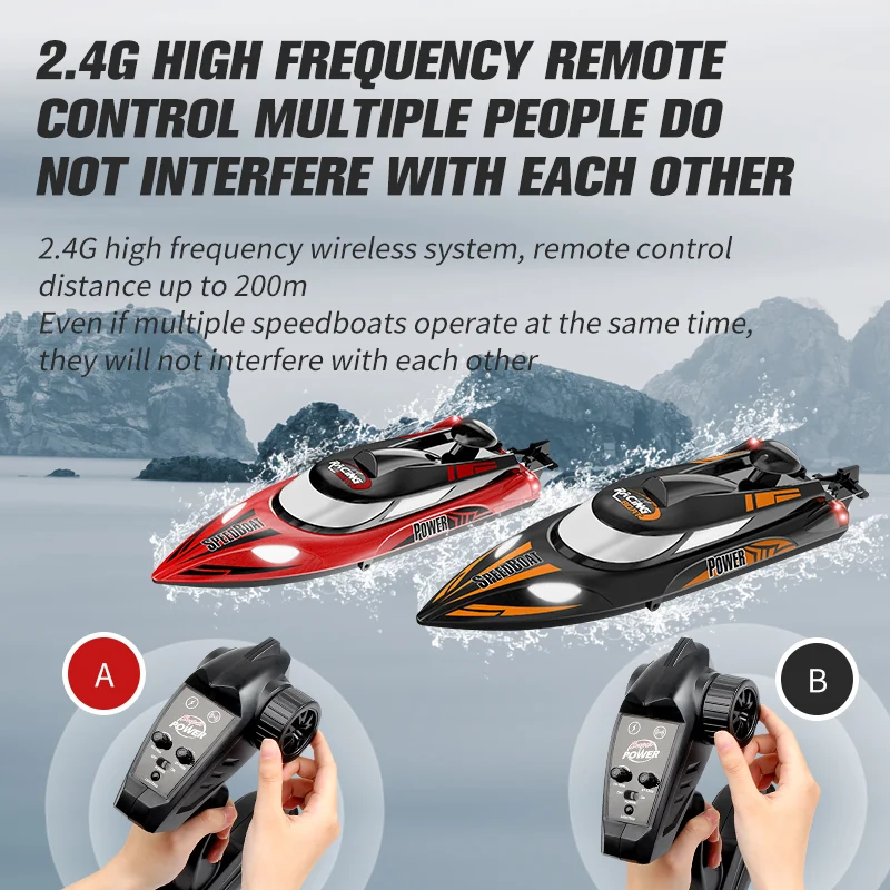 HXJ-810 High Speed ​​Turbojet Speedboat 35km/h 2.4GHz Dual High Speed ​​Motor Remote Control Speedboat Adult Children Toy 3