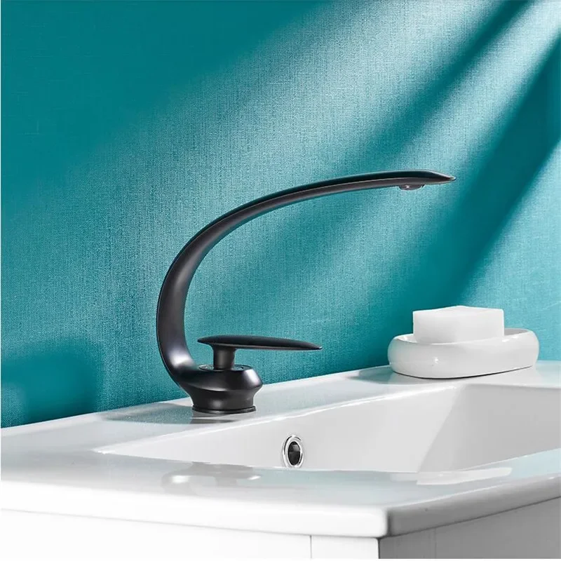 Description Picture 3 of itemBasin Faucet Black Sink Mixer Tap Brass Hot and Cold Rose Gold Wash basin Single Handle Crane For Bathroom