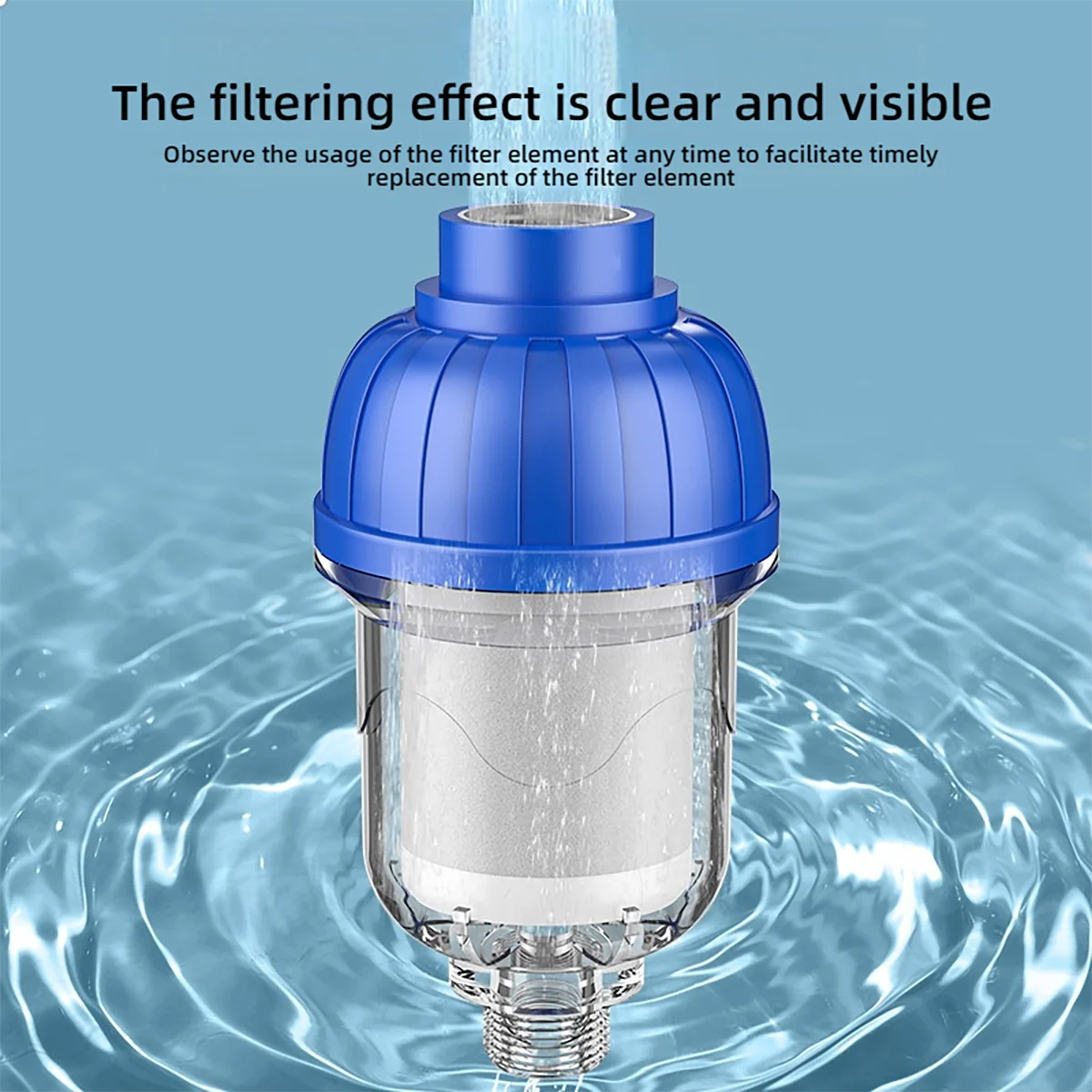 Universal Water Inlet Filter Transparent Visual Housing Removable for Cleaning Removes Rust and Sand Retains Minerals