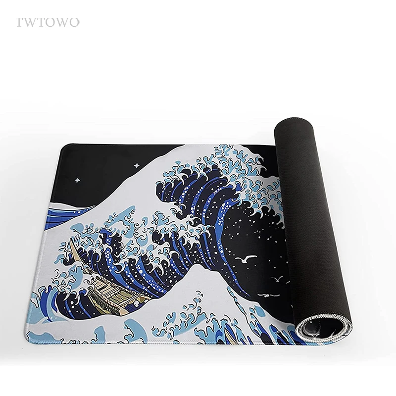Non-slip Japão Ondas Mouse Pad Gamer xl Casa Personalizado Computador hd Mousepad Tapete de Teclado Mecânico Tapetes do Mouse do Escritório Xxl - Imagem 3