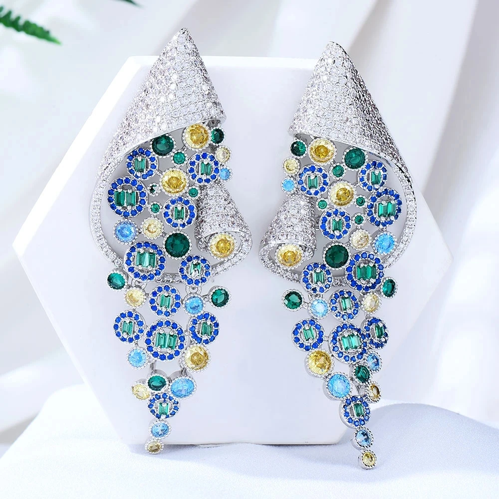 Missvikki Original Design Luxury Vintage Big Earrings For Noble Women Wedding Party CZ Dubai Bridal Earrings Gorgeous Jewelry