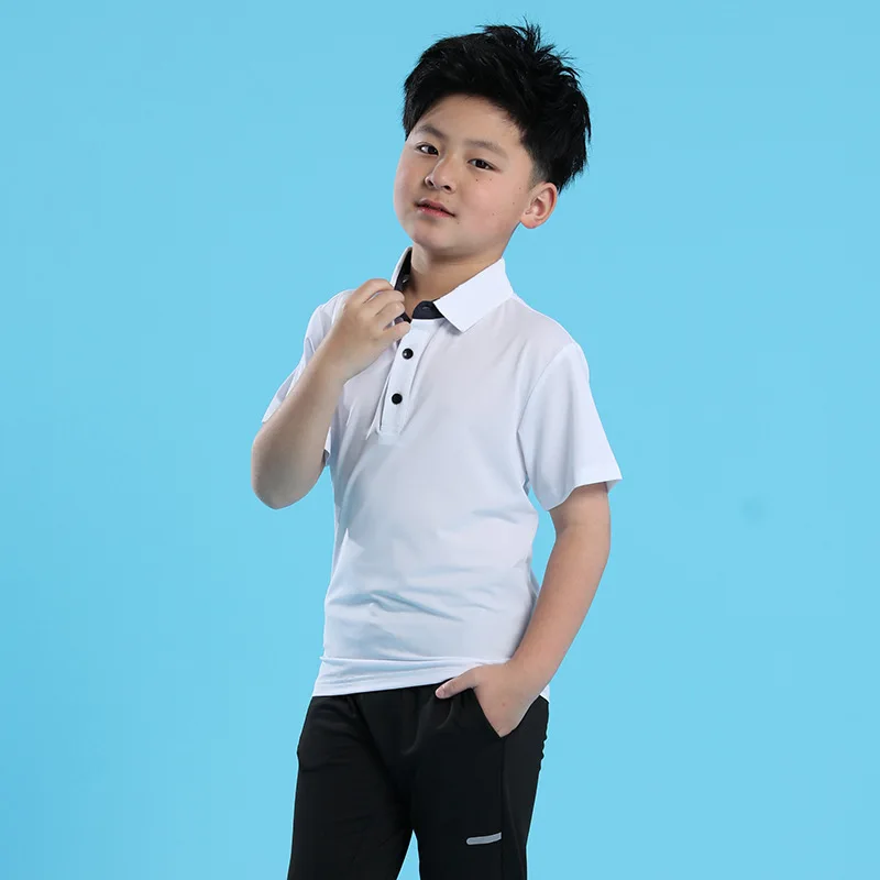 (4XS-XS)Quick-dry Short Sleeve T-shirt Children Golf Family Outings Tops Roller Skating Tennis Basketball Badminton Sport Shirt