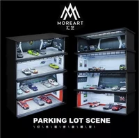 TimeMicro&MoreArt 1:64 Nissan Mazda Lamborghini Honda Alloy car model toy car scene with lights 1