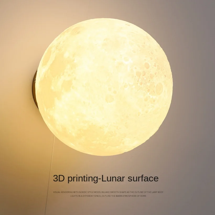 Children Wall Sconce Light Planet Lamp for Bedroom Bedside Modern Lighting Astronaut Decoration Nordic Glass Ball