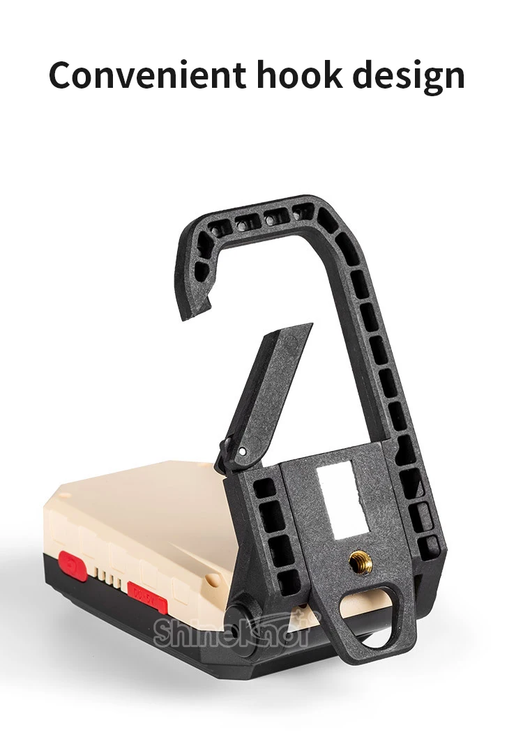 Description Picture 6 of itemPortable LED Work Light Rechargeable Red Flashing Emergency Lamp with Dual Bulb and Hook