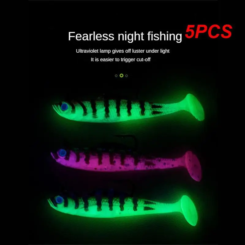 

5 шт., поддельная приманка, более Реалистичная и путающая внешний вид, бионическая приманка, цельный задний крючок, дизайнерская Мягкая приманка, рыболовные принадлежности