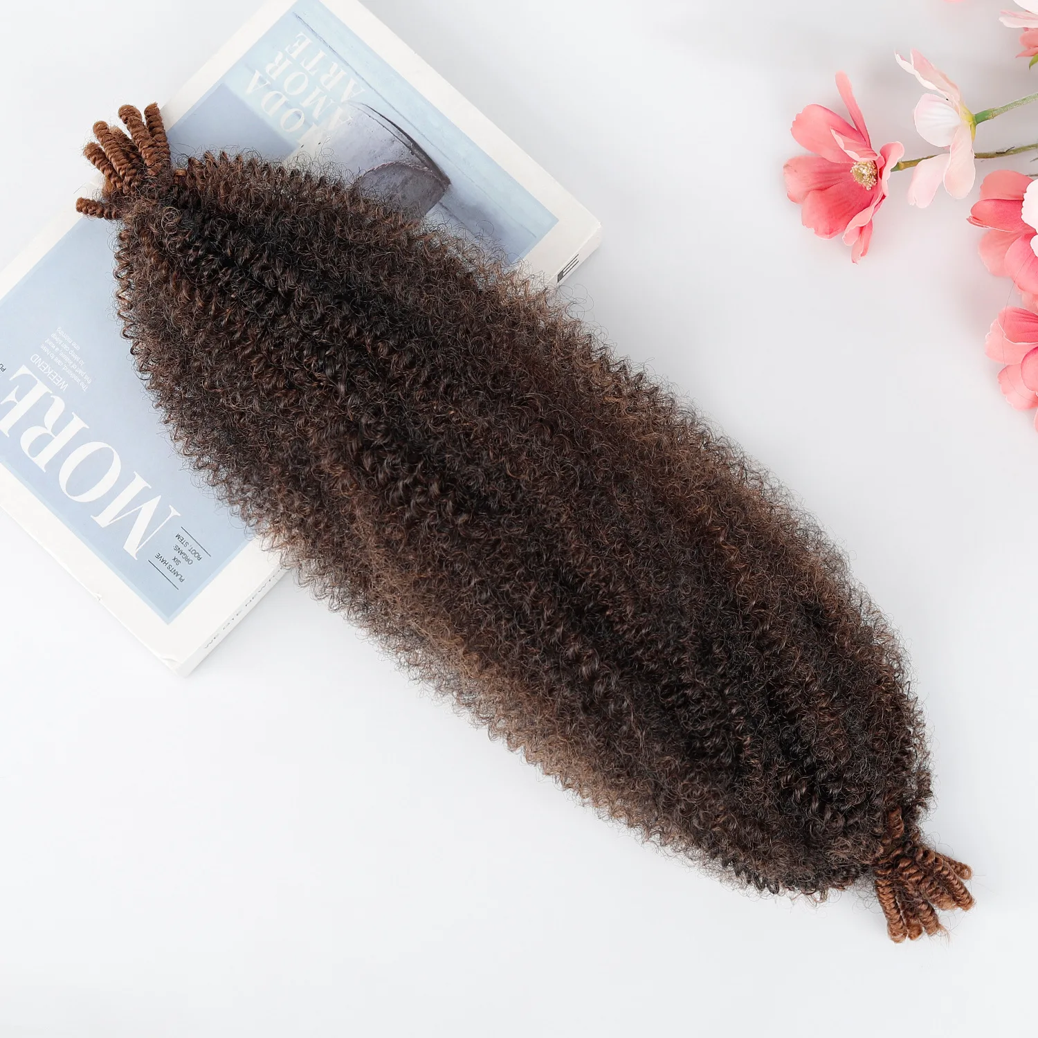 Springy Afro Twist Hair 14inch Marley Twist Braiding Hair Pre Separated Wrapping Hair for Soft Locs Kinky Synthetic Hair 4