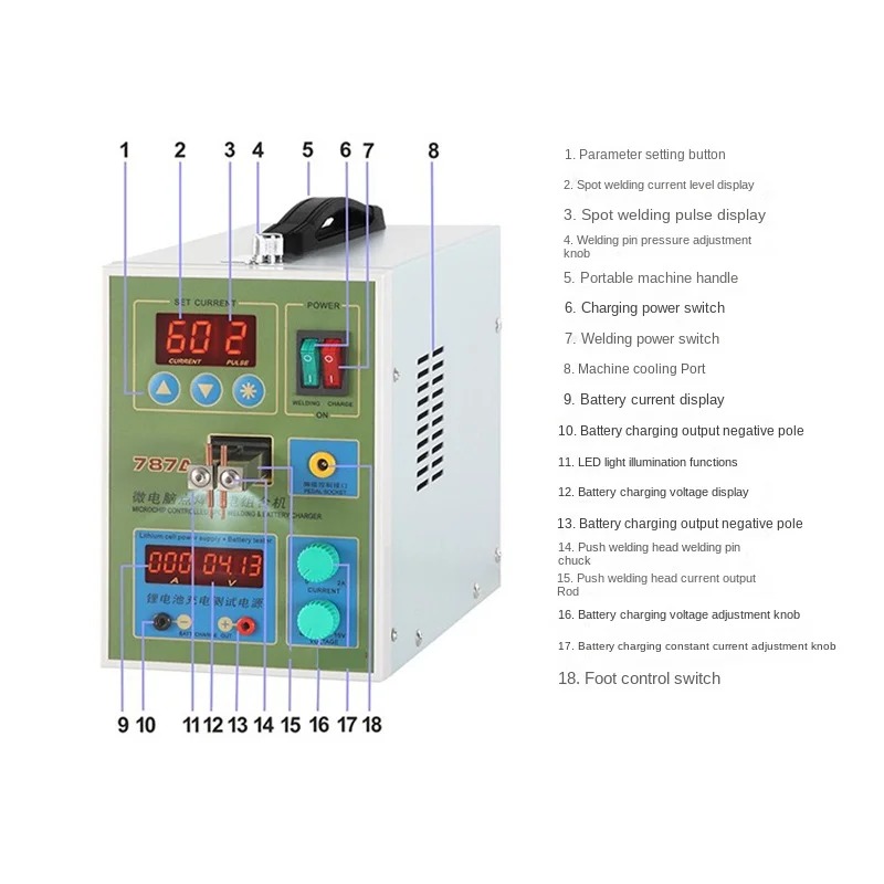 787A Spot Welder with LED light Battery Welder Applicable Notebook Phone Battery Precision Welding Pedal  Battery Spot Welder 4