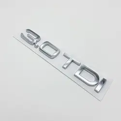Enhanced Car Trunk Letters Logo Emblem Decals Sticker (Silver 3.0TDI)