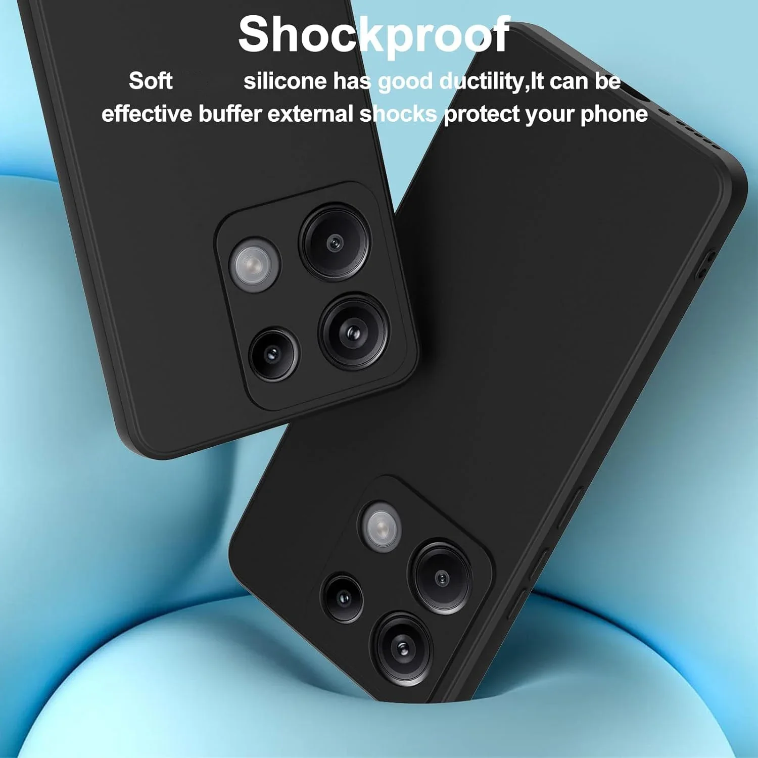 Ultra Thin Matte Soft Silicone Black TPU Back Cover