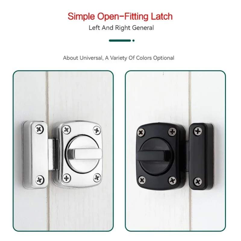 

Anti-theft Door Lock Buckles Cast Metal Hook Door Latch Toilet Doors Right Angle Sliding Gate Lock Bolts Punching Door Locks