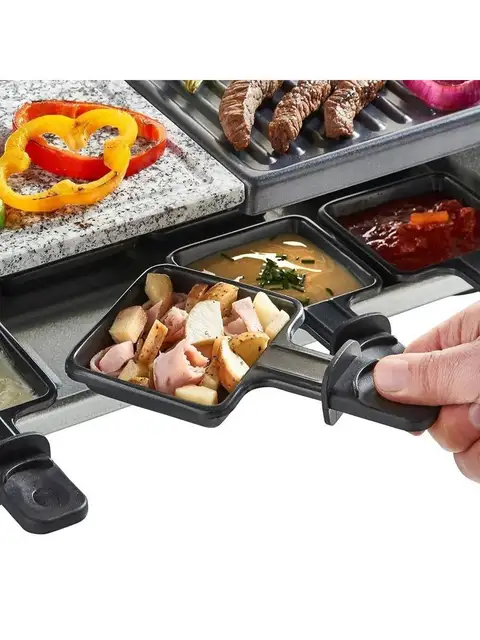 Set 4 Palette Per Raclette - Mini Griglie Antiaderenti Con Manico