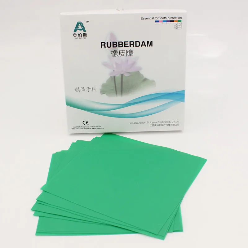 1 קופסה גומי לטקס טהור איכותי גומי דנטלי נגד אלרגיה גומי דנטלי 5*5 אינץ '6*6 חומר דנטלי