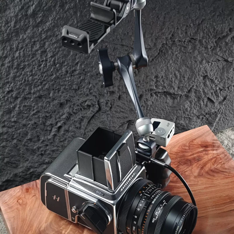 Roadfisher 카메라 우드 핸드 그립 핸들 알루미늄 합금 베이스 홀더 L Hasselblad 503cw 503cx 501cm 500cm 용 퀵 릴리스