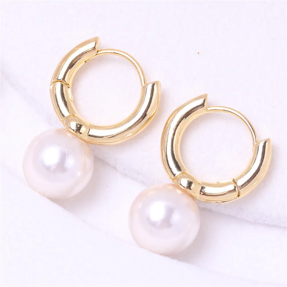DIY Pearl Accessories with Empty Holder DIY PeaPlated 18K Gold U-shaped Pearl Earrings That Can Be Opened for Personalized Women protective heel pad sneakers for women for women grips womens shoes too big pads that are accessories sneaker
