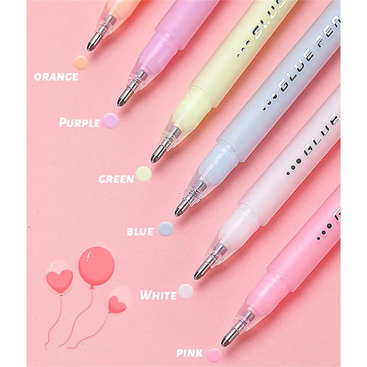 EZONE 6 Pcs Scrapbook Quick Dry Glue Pens Crafting Fabric Pen Liquid Glue Pen Quickie Glue Pen Set per Scrapbooking Papercrafts