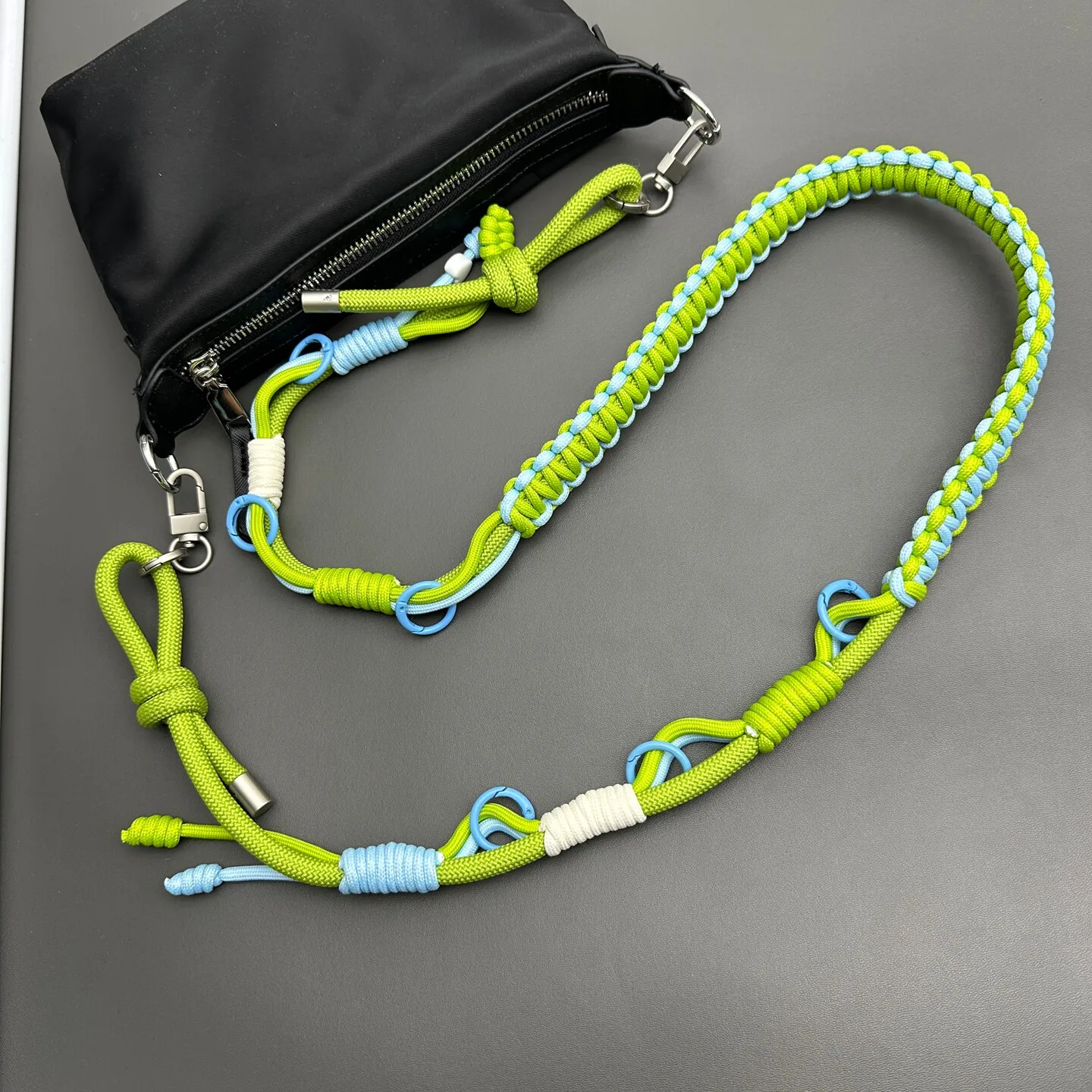 Outdoor Tactical Multifunctional Hand Braided Camera Bag Strap Adjustable Replacement Phone Lanyard Expandable Crossbody Strap