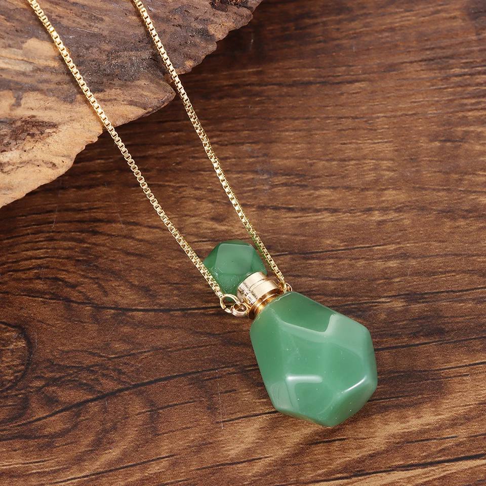 Collana Diffusore Per Oli Essenziali SUPERFINDINGS | Pendente Bottiglia In Quarzo Bianco Naturale, Esagonale, Reiki Chakra
