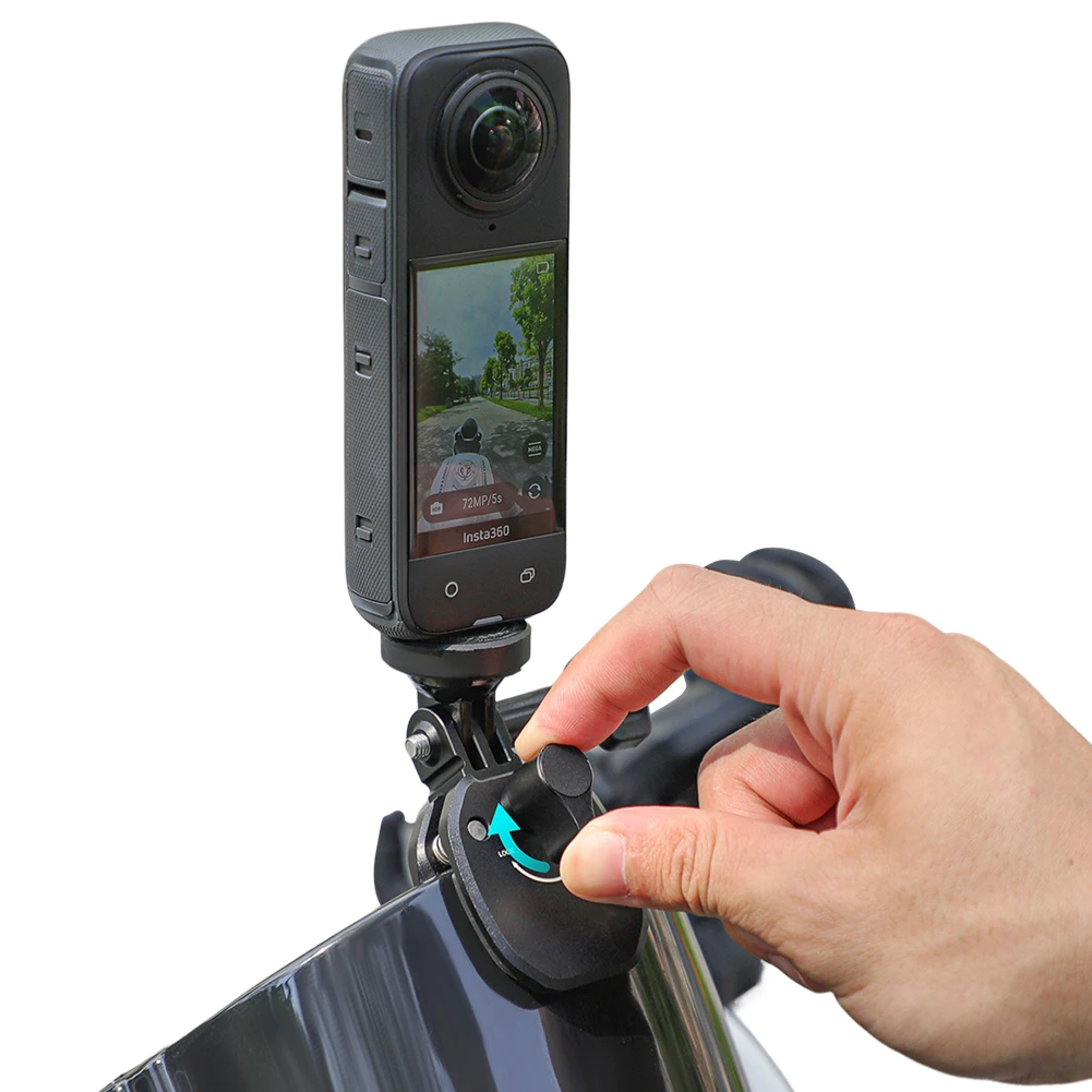 Universal Sports Camera Bracket Aluminum Alloy Mount Motorbike Windscreen Clamp Mount for Pocket/Action/Insta360/GoPro Series