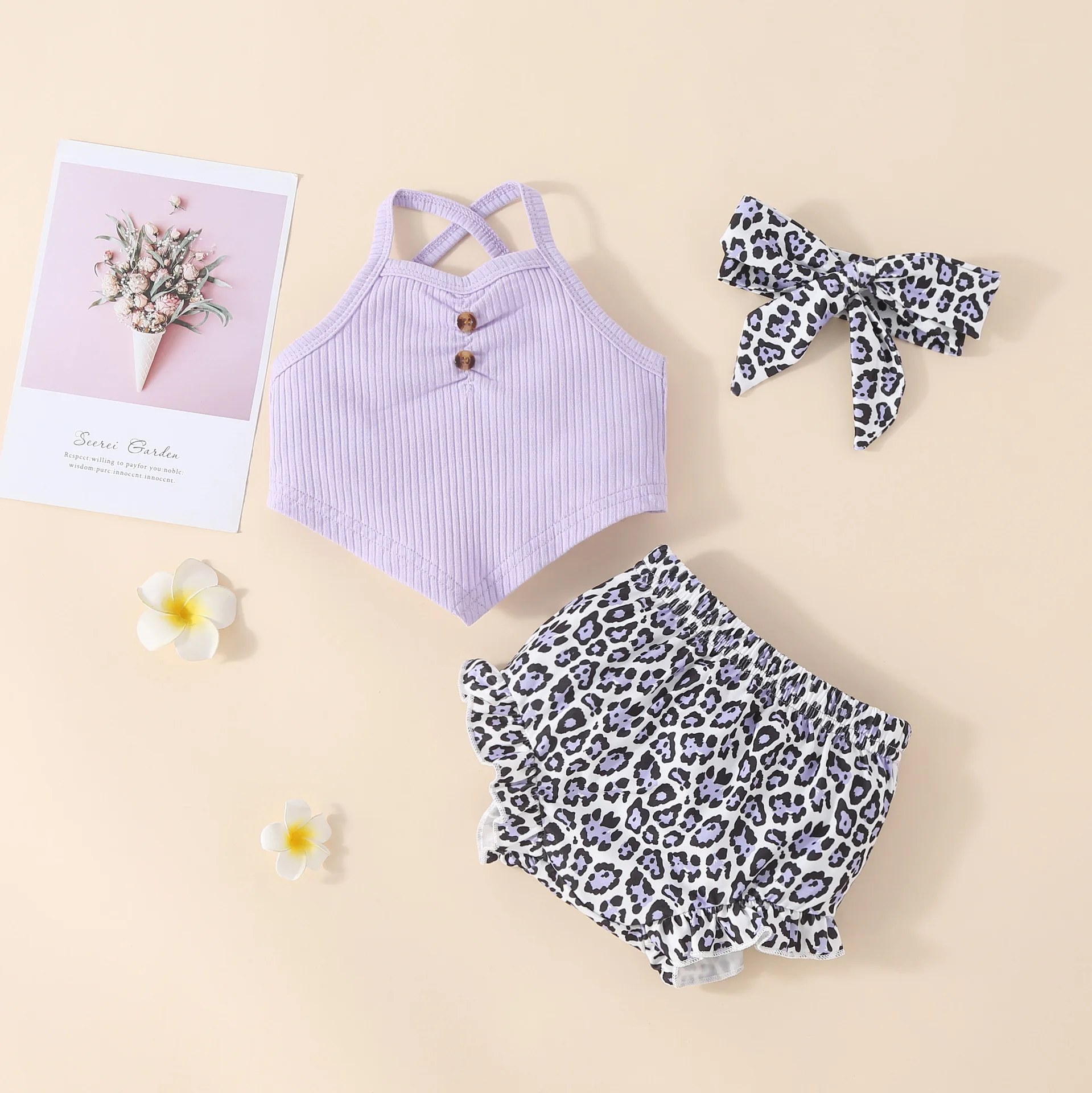 3PCS Newborn Baby Girls Clothes Summer Set Kids Child Vest Tops Sunflower Print Short Headband Toddler New Born Summer Outfits baby floral clothing set Baby Clothing Set
