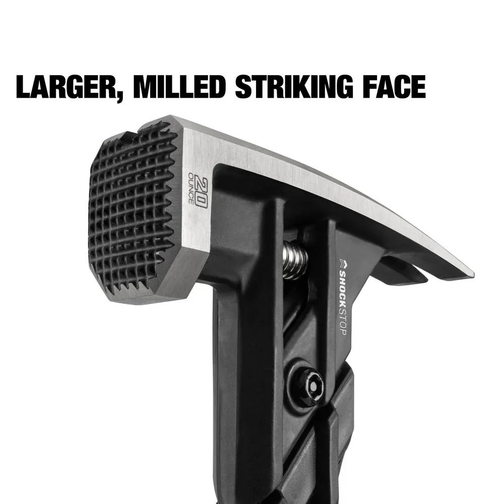 TOUGHBUILT Shock Absorbing Hammer 20 oz Length 42.5cm Magnetic Spring Shock Absorbing Nail Hammer TB-H1-1SBR-S20X 4