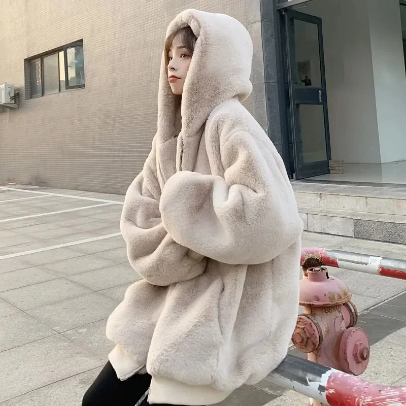 Fur Coat Thick Autumn and Winter Lamb Plush Women's Mink Coat 2024 New Mid length Fashionable