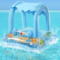Toddler Pool Floats, Kids Adult Inflatable Float Raft with Bell, Water Swim Beach Floaties Toys Party Supplies, Baby Swimming 2