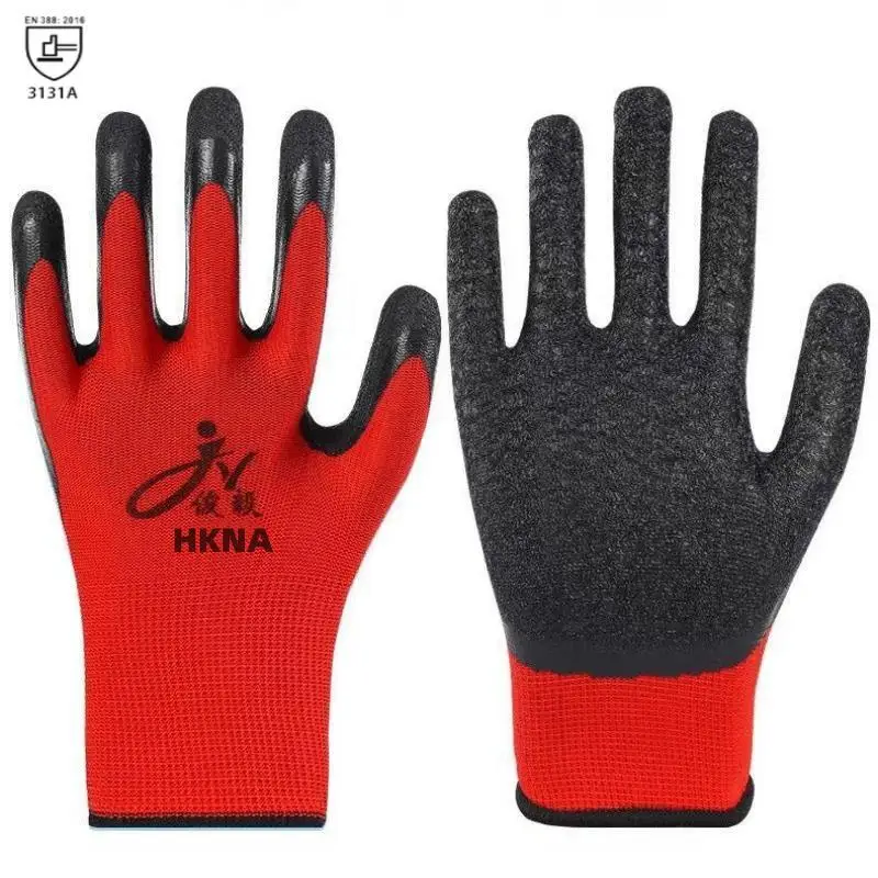 Work Gloves Gardening Gloves 12 Pairs Work Gloves Crinkle Latex Coated Gloves Lightweight Fine Grip Ideal for Light Duty Work Garden Mechanism Construction