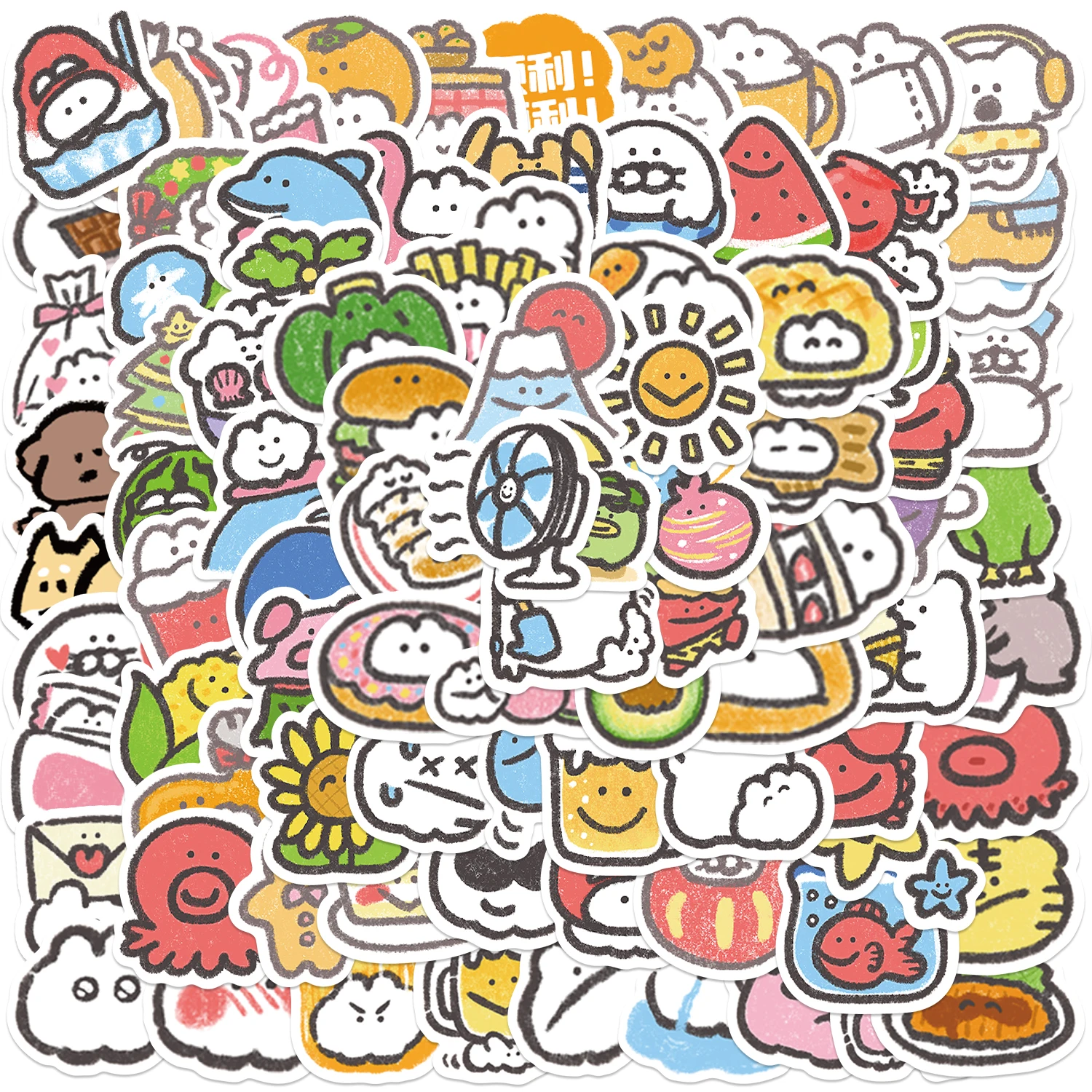 100Pcs 미니 MOKMOK 만화 귀여운 스티커 냉장고 수하물 노트북 스케이트 보드 자전거 PVC 방수 병 데 칼 스티커