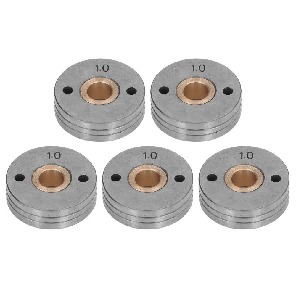 5PCS 스틸 베어링 와이어 피더 휠 0.8-1.0mm 그루브 더블 드라이브 용접 와이어 가이드 롤러(BINZEl 15AK 24KD 36KD용)