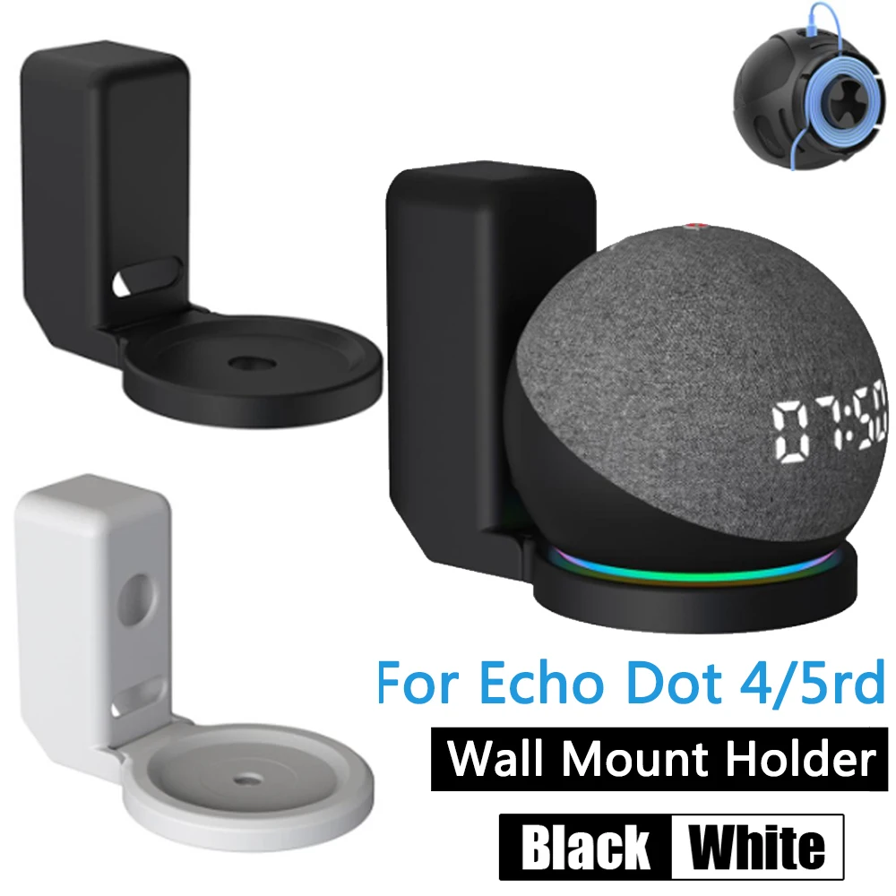 Soporte de Pared Compatible con  Echo Dot 4 / Echo Dot 5, Accesorios  con gestión de Cables integrada, no Requiere Tornillos, Soporte de Altavoz (  Echo Dot 4 / Echo Dot 5, Blanco) : .es: Electrónica