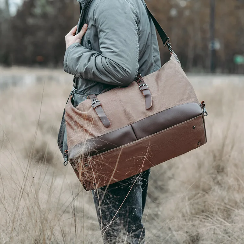 Weekender Bag Man Large Capacity Travel Bag Casual Canvas Luggage Outdoor Duffle Male Tote