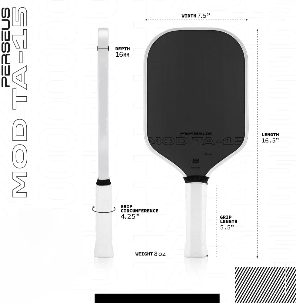 MOD TA-15 Pro Player Edition Gen 3 Propulsion Core 16mm Thermoformed T700 Carbon Fiber Pickleball Paddle Rackets pickleball paddle