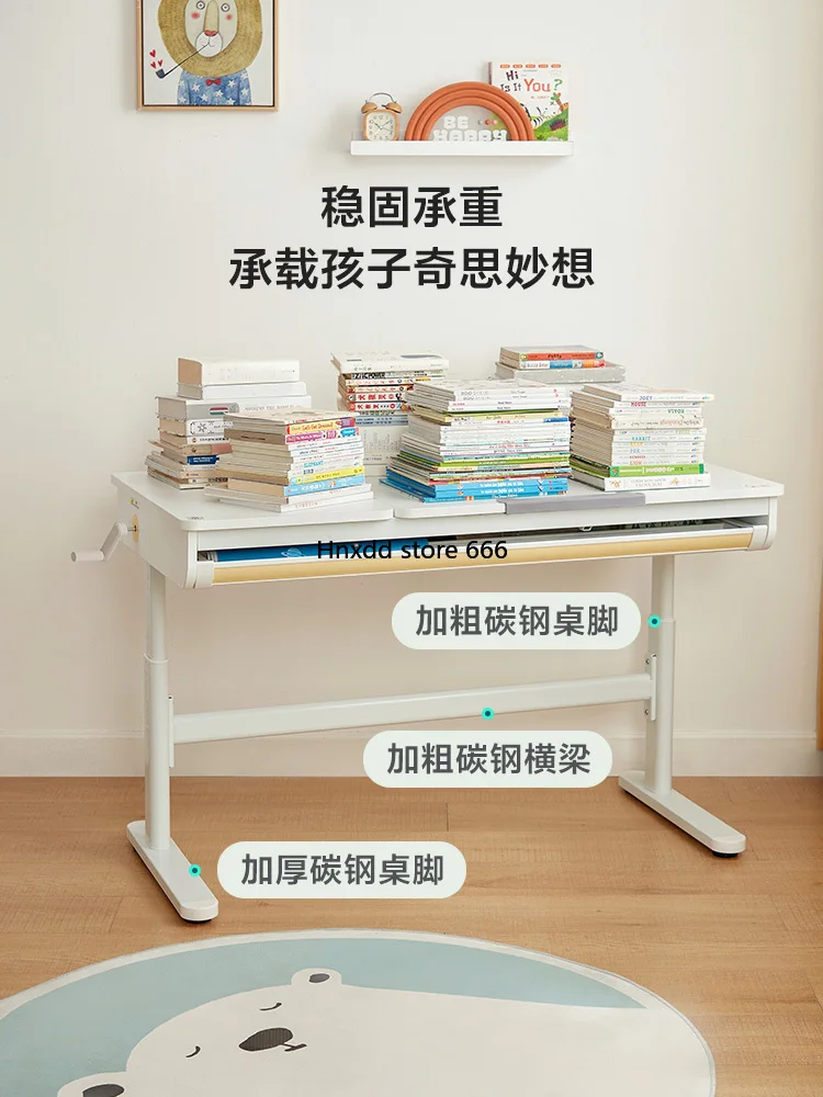 Children's study table, primary school students' household liftable and chair set to write