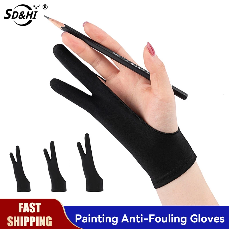 

2 Fingers Drawing Glove Anti-touch Screen Gloves Hand PaintingGraphics Painting Writing Digital Ablet For Right And Left Hand