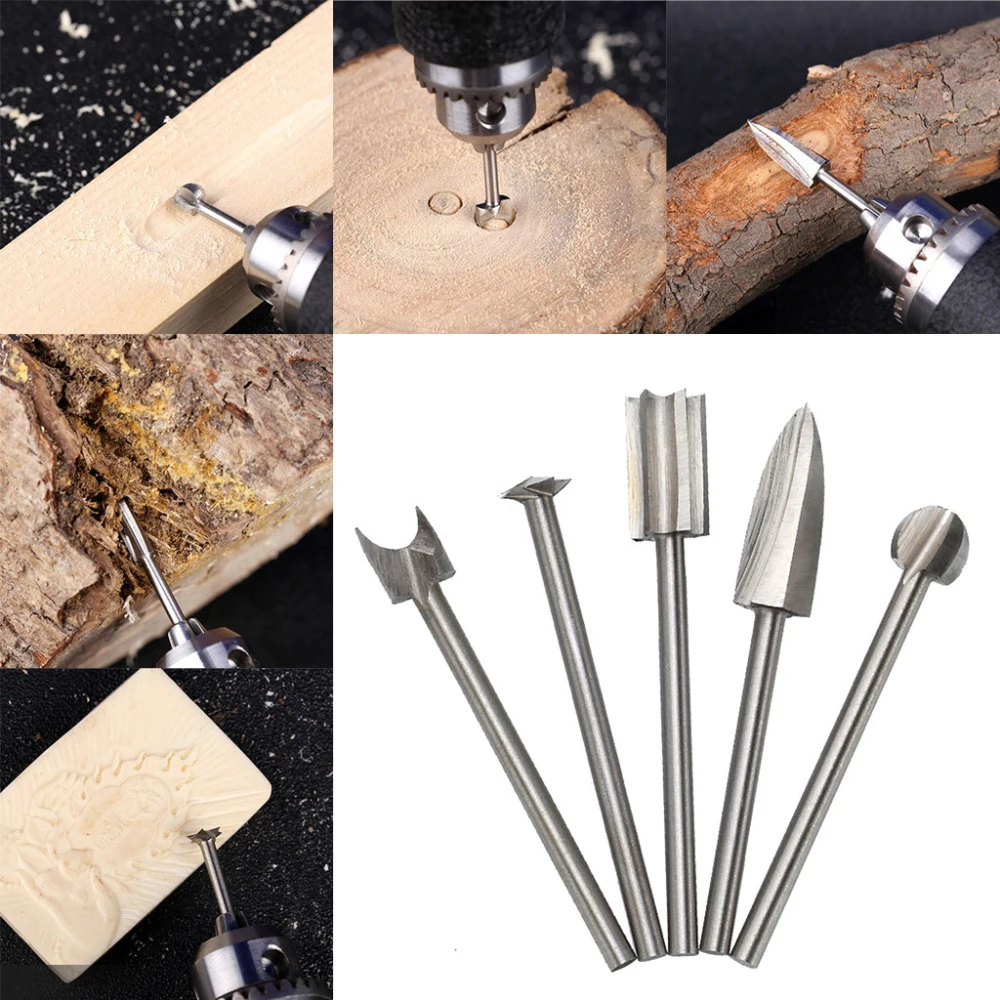 20pcs/Set Wood Drill Bit Nozzles For Dremel Attachments HSS Stainless Steel  Wood Carving Tools Set Woodworking - AliExpress