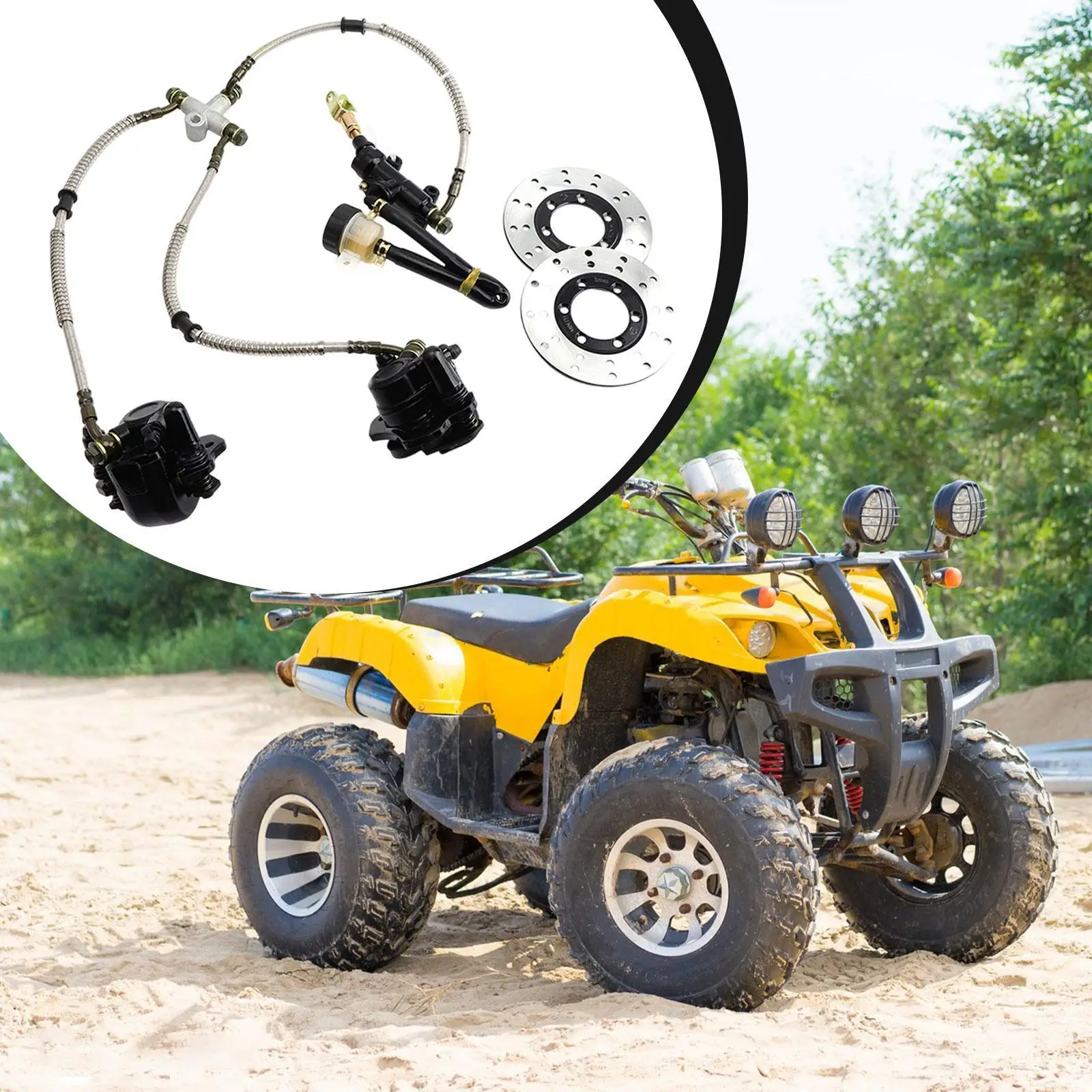 고카트 유압식 리어 트윈 풋 브레이크 캘리퍼 어셈블리 메탈 키트 (ATV 125cc 150cc 200cc 250cc 비치 버기 개조용)