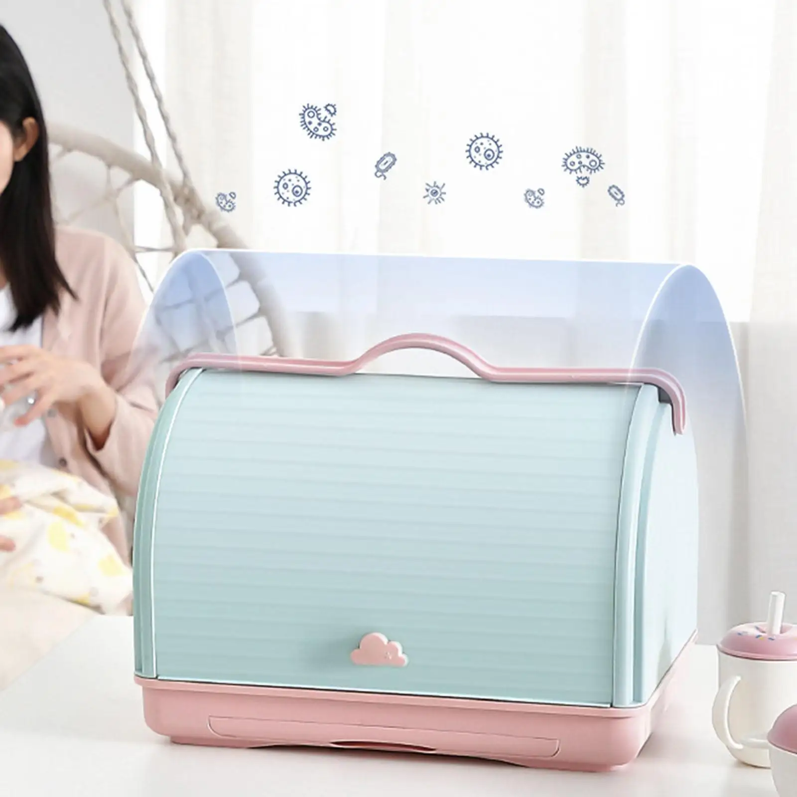Milk Bottle Storage Box Organizer Tableware Drying Case Nursing Bottle Holder for Household